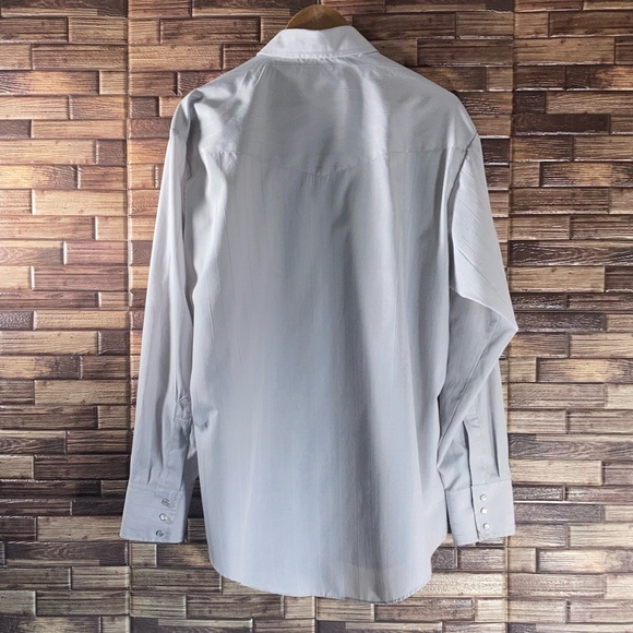 Mens EUC XL Ely Cattlemen Gray Western Pearl Snap Button Down - Picture 2 of 7